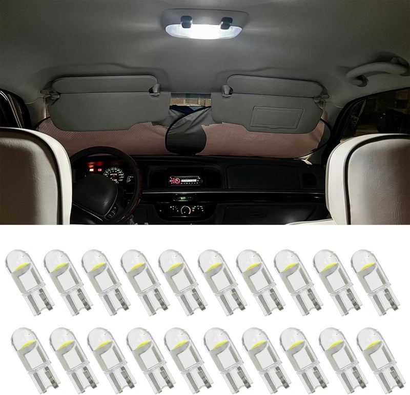RGOAANC 30 PCS 194 LED Car Bulb, 194 LED Light Bulb White 6000K, 168 2825 W5W T10 Wedge COB LED Replacement Bulbs Error Free for Car Dome Map Door Courtesy License Plate (White) - Image 1